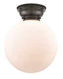 623-1F-OB-G201-12 1-Light 12" Oil Rubbed Bronze Flush Mount - Matte White Cased Beacon Glass - LED Bulb - Dimmensions: 12 x 12 x 13.15 - Sloped Ceiling Compatible: No