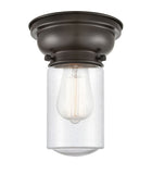 623-1F-OB-G314 1-Light 6.25" Oil Rubbed Bronze Flush Mount - Seedy Dover Glass - LED Bulb - Dimmensions: 6.25 x 6.25 x 7.9 - Sloped Ceiling Compatible: No