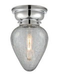 623-1F-PC-G165 1-Light 6.5" Polished Chrome Flush Mount - Clear Crackle Geneseo Glass - LED Bulb - Dimmensions: 6.5 x 6.5 x 10.15 - Sloped Ceiling Compatible: No