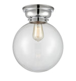 623-1F-PC-G202-10 1-Light 10" Polished Chrome Flush Mount - Clear Beacon Glass - LED Bulb - Dimmensions: 10 x 10 x 11.15 - Sloped Ceiling Compatible: No