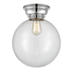 623-1F-PC-G202-12 1-Light 12" Polished Chrome Flush Mount - Clear Beacon Glass - LED Bulb - Dimmensions: 12 x 12 x 13.15 - Sloped Ceiling Compatible: No