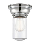 623-1F-PC-G314 1-Light 6.25" Polished Chrome Flush Mount - Seedy Dover Glass - LED Bulb - Dimmensions: 6.25 x 6.25 x 7.9 - Sloped Ceiling Compatible: No