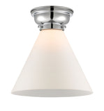 623-1F-PC-G41-L 1-Light 12" Polished Chrome Flush Mount - Matte White Cased Cone 12" Glass - LED Bulb - Dimmensions: 12 x 12 x 11.4 - Sloped Ceiling Compatible: No
