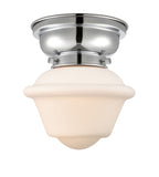 623-1F-PC-G531 1-Light 7.5" Polished Chrome Flush Mount - Matte White Cased Small Oxford Glass - LED Bulb - Dimmensions: 7.5 x 7.5 x 7.15 - Sloped Ceiling Compatible: No