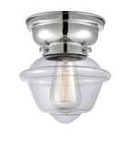 623-1F-PC-G532 1-Light 7.5" Polished Chrome Flush Mount - Clear Small Oxford Glass - LED Bulb - Dimmensions: 7.5 x 7.5 x 7.15 - Sloped Ceiling Compatible: No