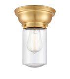 623-1F-SG-G314 1-Light 6.25" Satin Gold Flush Mount - Seedy Dover Glass - LED Bulb - Dimmensions: 6.25 x 6.25 x 7.9 - Sloped Ceiling Compatible: No