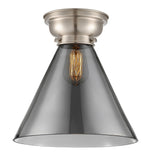 623-1F-SN-G43-L 1-Light 12" Brushed Satin Nickel Flush Mount - Plated Smoke Cone 12" Glass - LED Bulb - Dimmensions: 12 x 12 x 11.4 - Sloped Ceiling Compatible: No