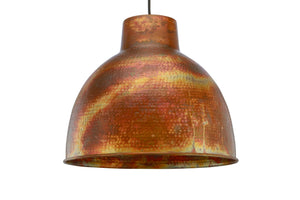 650-1P-BC-16 1-Light 16.5" Burnt Copper Pendant - Burnt Copper Nisha Shade - LED Bulb - Dimmensions: 16.5 x 16.5 x 14.5<br>Minimum Height : 17.5<br>Maximum Height : 130 - Sloped Ceiling Compatible: Yes