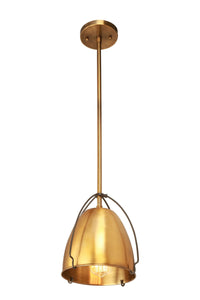 653-1S-BGB-9 Stem Hung 9" Black/Golden Bronze Mini Pendant - Golden Bronze Rani Shade - LED Bulb - Dimmensions: 9 x 9 x 9<br>Minimum Height : 12<br>Maximum Height : 39.625 - Sloped Ceiling Compatible: Yes