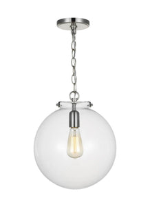 6692101-962 Generation Brands Kate Brushed Nickel 1-Light Sphere Pendant Clear++-+-+¡Glass