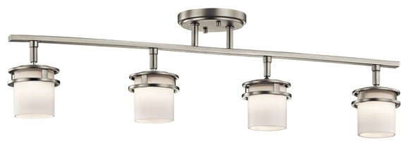 Kichler Lighting 7772NI Hendrik 30in. 4 Light Rail Light with Satin Etched Cased Opal Brushed Nickel
