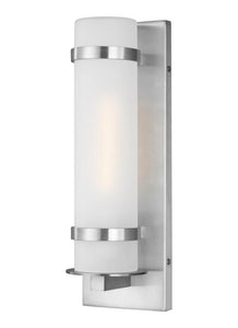 8518301-04 Alban Satin Aluminum Small 1-Light Outdoor Wall Lantern