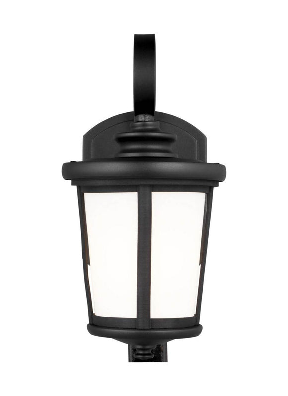 8519301-12 Generation Brands Eddington Black Small 1-Light Outdoor Wall Lantern Cased Opal Etched-++-+-íGlass