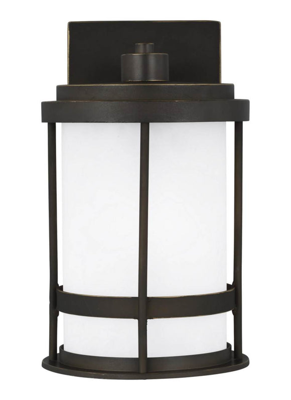 8590901D-71 Generation Brands Wilburn Antique Bronze Small 1-Light Outdoor Wall Lantern White-++-+-íAluminum