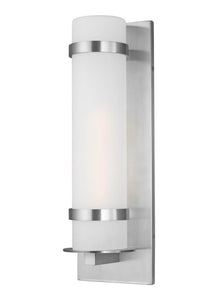 8718301-04 Alban Satin Aluminum Large 1-Light Outdoor Wall Lantern