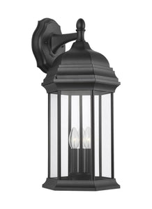 8738703-12 Sevier Black Extra Large 3-Light Downlight Outdoor Wall Lantern