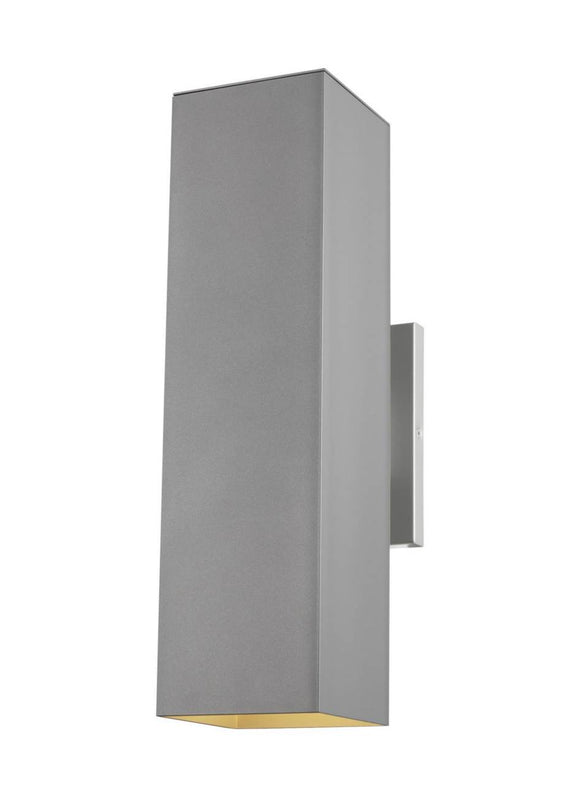 8831702-753 Generation Brands Pohl Painted Brushed Nickel Large 2-Light Outdoor Wall Lantern Painted Brushed Nickel-++-+-íAluminum