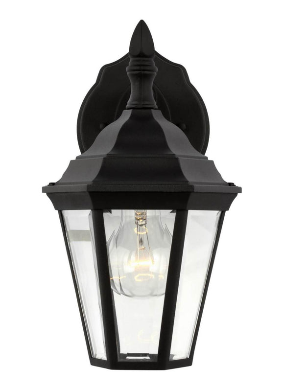 88937-12 Generation Brands Bakersville Black Small 1-Light Outdoor Wall Lantern Clear Beveled-++-+-íGlass
