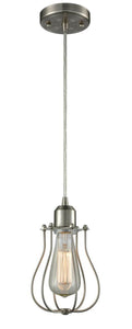 900-1P-SN-CE513-SN Cord Hung 5.5" Brushed Satin Nickel Mini Pendant - LED Bulb
