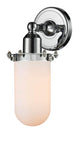 1-Light 4.5" Polished Chrome Sconce - Matte White Cased Centri Glass Shade - Incandesent Or LED Bulbs