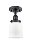 916-1C-BK-G51-LED 5" 1-Light Matte Black LED Semi-Flush Mount LED Bulbs Included