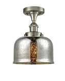 1-Light 8" Semi-Flush Mount - Silver Plated Mercury Large Bell Glass - Choice of Finish and Bulb