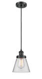 Innovations Lightging 916-1P-BK-G62 Cord Hung 6" Matte Black Mini Pendant -  Clear Small Cone Glass - Bulbs Included