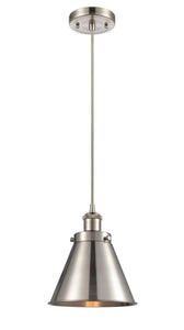 916-1P-SN-M13-SN-LED 8" Cord Hung Brushed Satin Nickel LED Mini Pendan LED