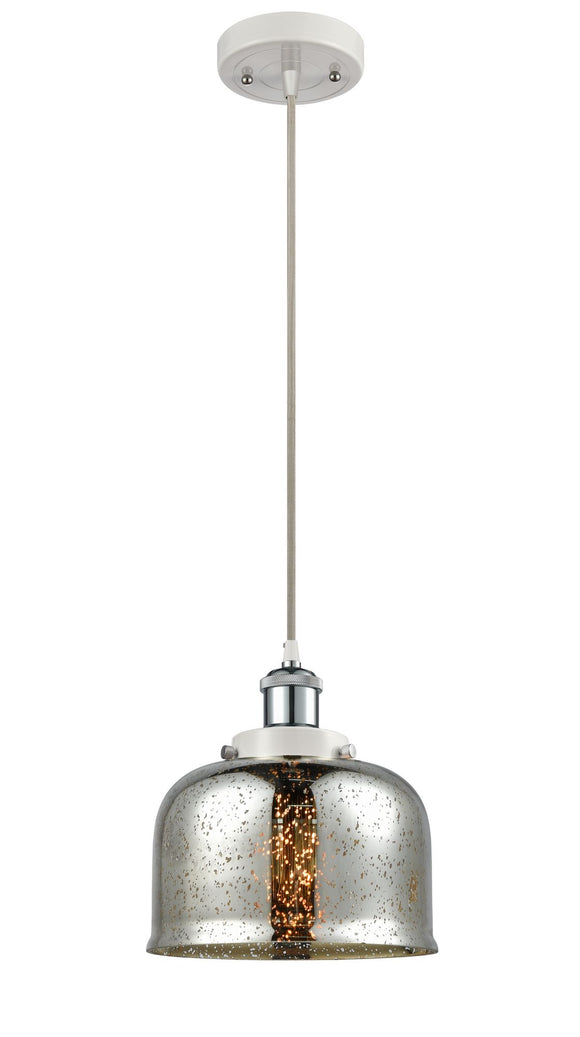 Stem Hung Silver Plated Mercury Large Bell Glass - Choice of LED Or Incandescnt Bulbs And Finishes LED