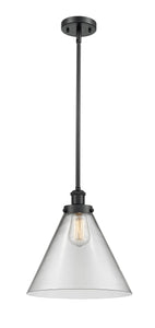 Stem Hung 8" Cone Mini Pendant - Cone Clear Glass - Choice of Finish And Incandesent Or LED Bulbs