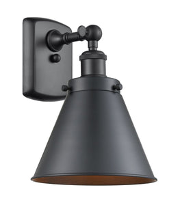 916-1W-BK-M13-LED 1-Light 7" Appalachian Matte Black Sconce LED