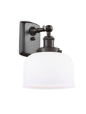 916-1W-OB-G71 1-Light 8" Oil Rubbed Bronze Sconce - Matte White Cased Large Bell Glass - LED Bulb - Dimmensions: 8 x 9 x 13 - Glass Up or Down: Yes