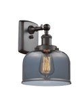 916-1W-OB-G73 1-Light 8" Oil Rubbed Bronze Sconce - Plated Smoke Large Bell Glass - LED Bulb - Dimmensions: 8 x 9 x 13 - Glass Up or Down: Yes