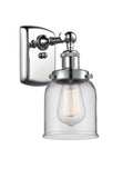 916-1W-PC-G52 1-Light 5" Polished Chrome Sconce - Clear Small Bell Glass - LED Bulb - Dimmensions: 5 x 6.5 x 12 - Glass Up or Down: Yes