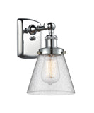 916-1W-PC-G64 1-Light 6" Polished Chrome Sconce - Seedy Small Cone Glass - LED Bulb - Dimmensions: 6 x 7.5 x 11 - Glass Up or Down: Yes