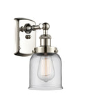 916-1W-PN-G52 1-Light 5" Polished Nickel Sconce - Clear Small Bell Glass - LED Bulb - Dimmensions: 5 x 6.5 x 12 - Glass Up or Down: Yes