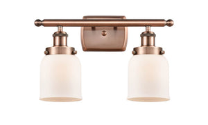 916-2W-AC-G51-LED 16" 2-Light Antique Copper LED Bath Vanity Light LED Bulbs Included