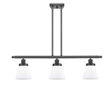 3-Light 36" Small Cone 3 Light Island Light - Cone Matte White Glass - Choice of Finish And Incandesent Or LED Bulbs