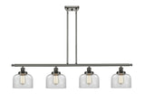 916-4I-OB-G72 4-Light 48" Oil Rubbed Bronze Island Light - Clear Large Bell Glass - LED Bulb - Dimmensions: 48 x 8 x 10<br>Minimum Height : 20.375<br>Maximum Height : 44.375 - Sloped Ceiling Compatible: Yes