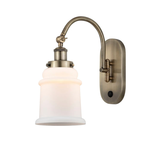 1-Light 6.5" Canton Sconce - Bell-Urn Matte White Glass - Choice of Finish And Incandesent Or LED Bulbs