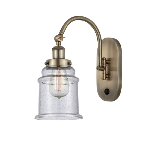 1-Light 6.5" Canton Sconce - Bell-Urn Seedy Glass - Choice of Finish And Incandesent Or LED Bulbs