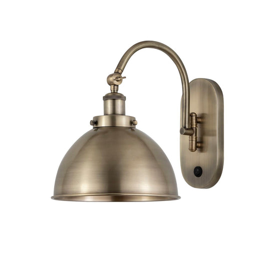 918-1W-AB-MFD-10-AB 1-Light 10" Antique Brass Sconce - Antique Brass Ballston Urban Shade - LED Bulb - Dimmensions: 10 x 12 x 11 - Glass Up or Down: Yes