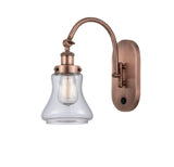 1-Light 6.5" Antique Brass Sconce - Clear Bellmont Glass LED