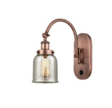 918-1W-AC-G58 1-Light 5" Antique Copper Sconce - Silver Plated Mercury Small Bell Glass - LED Bulb - Dimmensions: 5 x 12.5 x 12.5 - Glass Up or Down: Yes