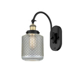 918-1W-BAB-G262 1-Light 6" Black Antique Brass Sconce - Vintage Wire Mesh Stanton Glass - LED Bulb - Dimmensions: 6 x 13 x 14.5 - Glass Up or Down: Yes