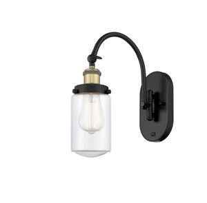 1-Light 4.5" Black Antique Brass Sconce - Clear Dover Glass LED