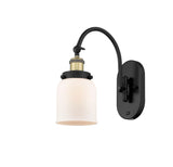 918-1W-BAB-G51 1-Light 5" Black Antique Brass Sconce - Matte White Cased Small Bell Glass - LED Bulb - Dimmensions: 5 x 12.5 x 12.5 - Glass Up or Down: Yes