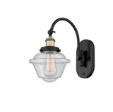 918-1W-BAB-G534 1-Light 7.5" Black Antique Brass Sconce - Seedy Small Oxford Glass - LED Bulb - Dimmensions: 7.5 x 13.75 x 12.5 - Glass Up or Down: Yes