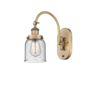 1-Light 5" Brushed Brass Sconce - Seedy Small Bell Glass LED