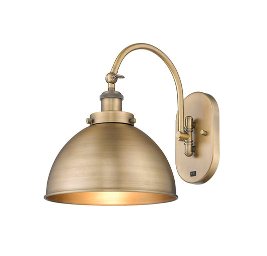 918-1W-BB-MFD-10-BB 1-Light 10" Brushed Brass Sconce - Brushed Brass Ballston Urban Shade - LED Bulb - Dimmensions: 10 x 12 x 11 - Glass Up or Down: Yes